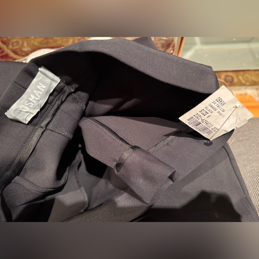 NWT OSMAN Black dress pants - Size 6. HIGH WAISTED AND WIDE LEG - Picture 3 of 16